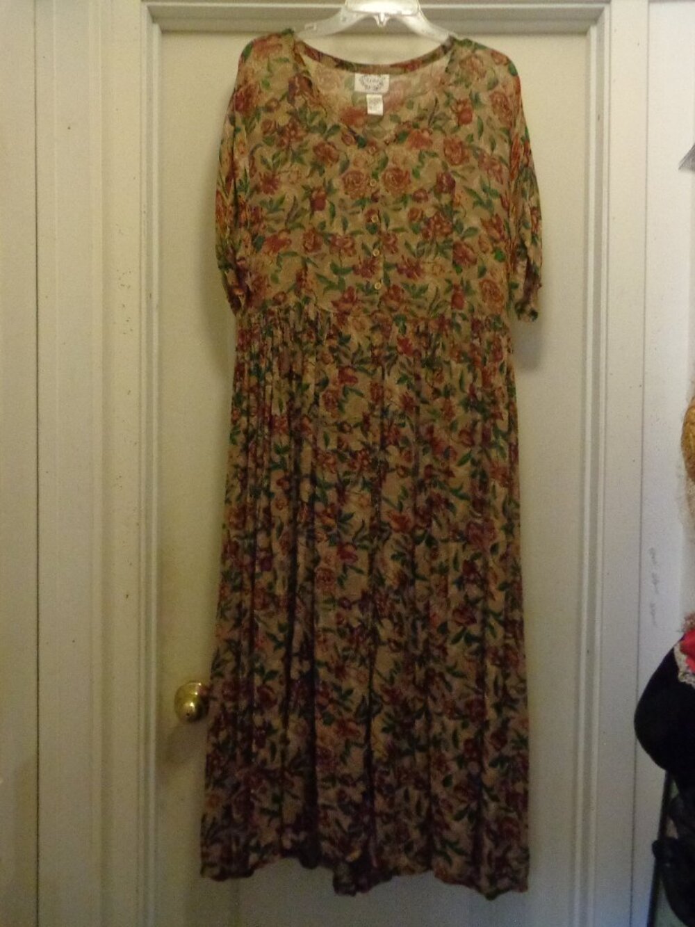 FRENCH STYLED BOHEMIAN DREAMER CREPEY ERIKA SEMI PLEATED MAXI DRESS M